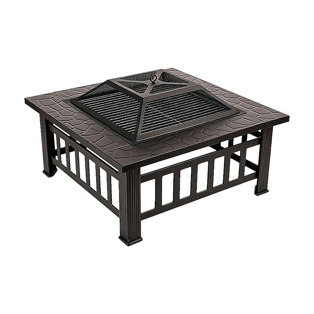 Square Metal Fire Pit Outdoor Heater - 45.7cm | Fire Pits
