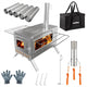 Stainless Steel Wood Burner Stove for Camping w/ Chimney & Bag | Outdoorium