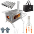 Stainless Steel Wood Burner Stove for Camping w/ Chimney & Bag | Outdoorium