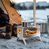 Stainless Steel Wood Burning Stove 1 Burner Camping BBQ with Chimney | Outdoorium