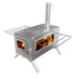 Stainless Steel Wood Burning Stove 1 Burner Camping BBQ with Chimney | Outdoorium