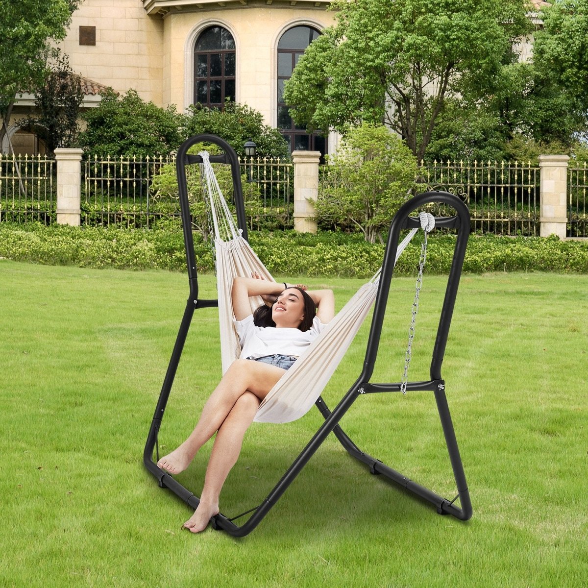 Steel Hammock Stand 450lbs Capacity Hammock Frame Fits 6.9 - 12.8ft Hammocks | Outdoorium