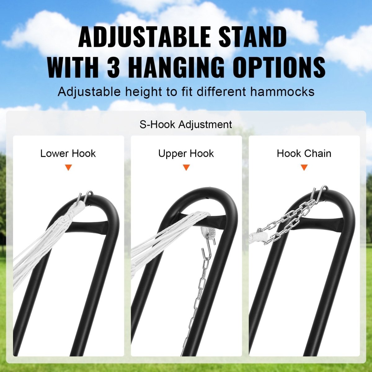Steel Hammock Stand 450lbs Capacity Hammock Frame Fits 6.9 - 12.8ft Hammocks | Outdoorium