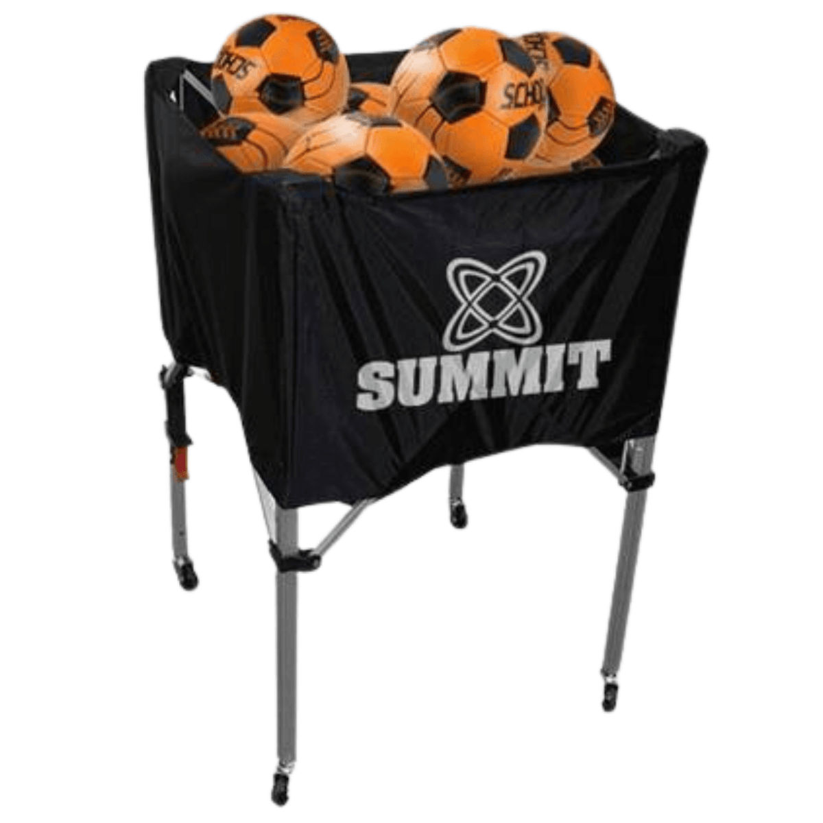 Summit Ball Carry Cart Portable Basketball Netball Rack Sports Case Kart Trolley - Black | Outdoorium
