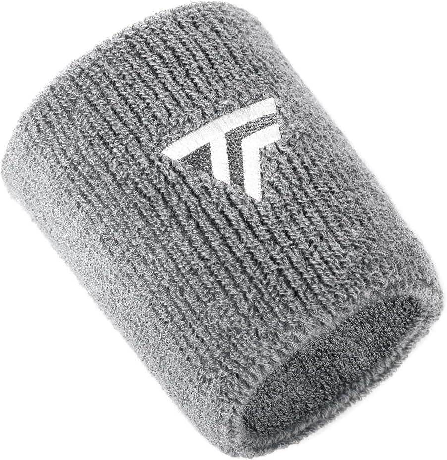 Tecnifibre Tennis XL Wristband Wrist Bands Sweatband Sport Squash Cotton - Silver | Outdoorium