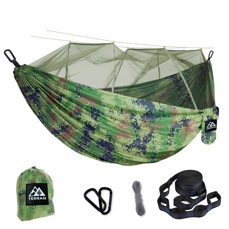 TERRAN Camping Hammock with Mosquito Net - Camouflage - Outdoorium