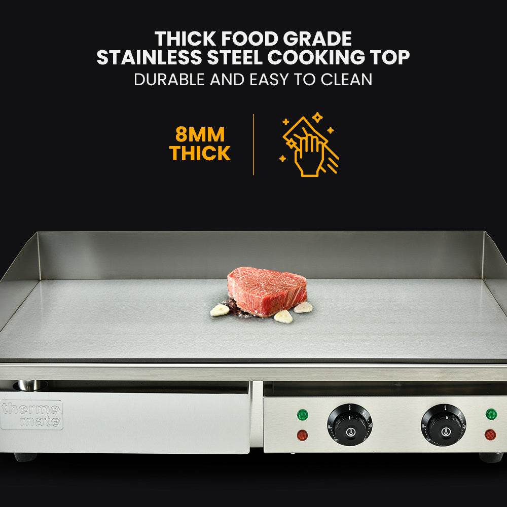 THERMOMATE 4400W Electric Griddle Commercial Grill Griller Pan Hot Plate Countertop Extra Large | Outdoorium