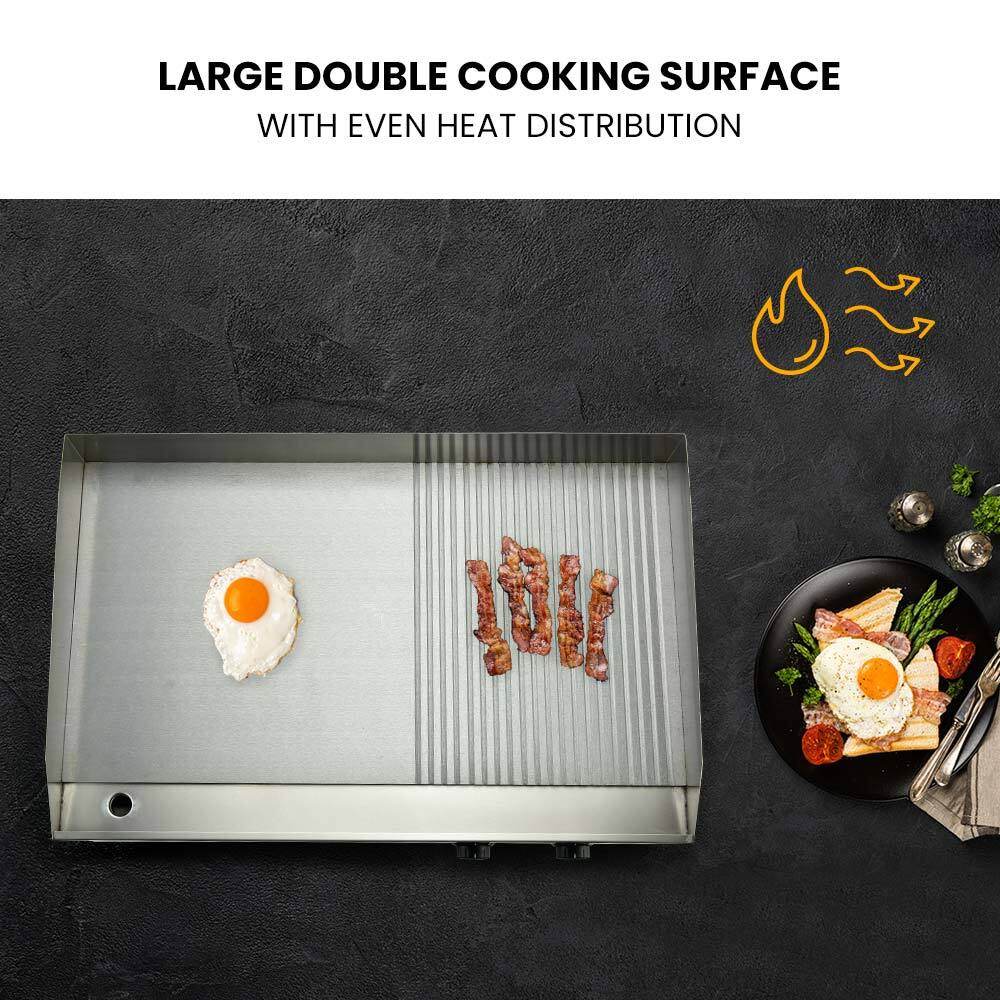 THERMOMATE Electric Griddle Commercial Stainless Steel 4400W BBQ Grill Hot Plate Extra Large | Outdoorium
