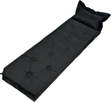 Trailblazer 9 - Points Self - Inflatable Polyester Air Mattress With Pillow - BLACK - Outdoorium