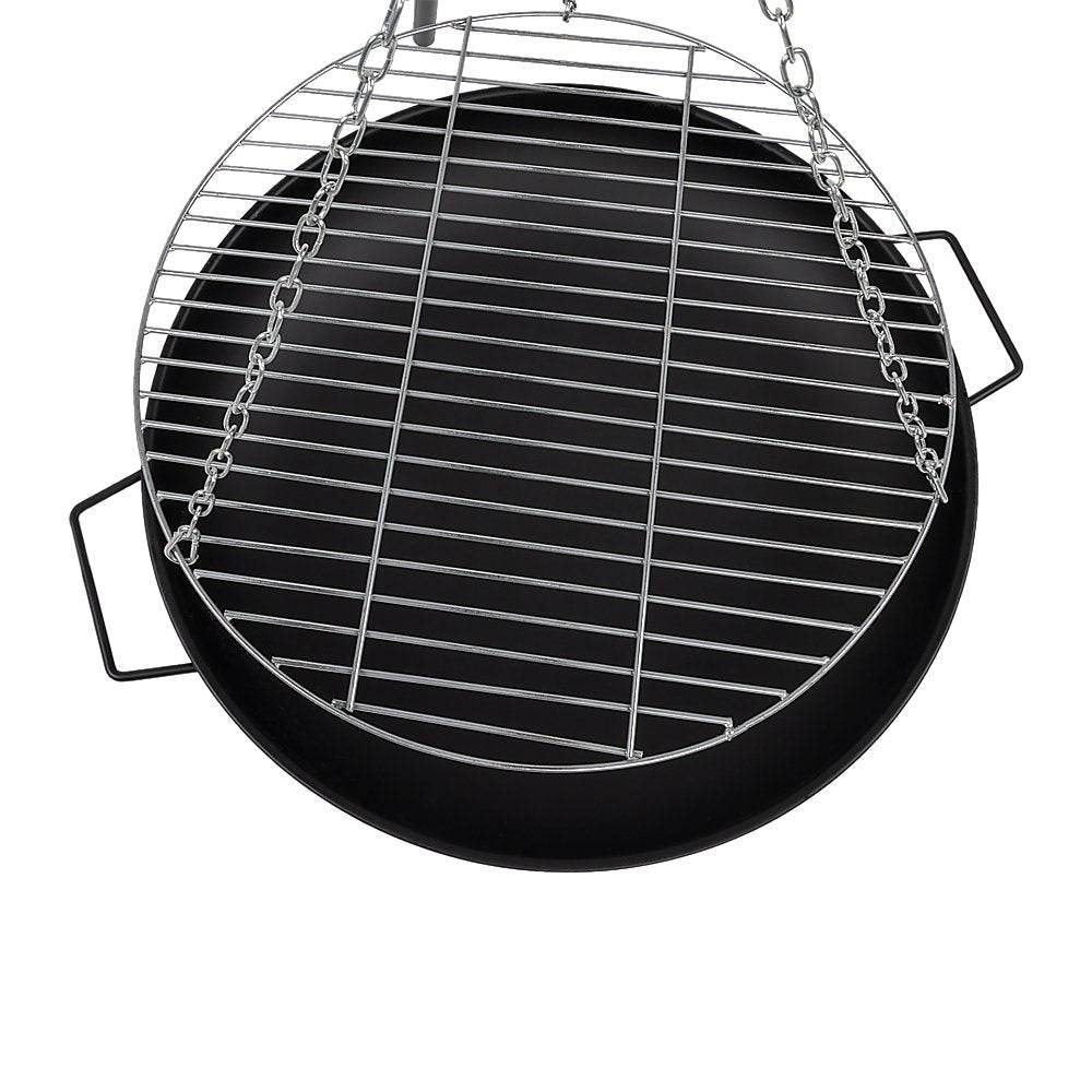 Tripod Fire Pit BBQ – 58cm Cast Iron & Steel Outdoor Garden Grill | Outdoorium