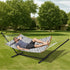 Two Person Hammock with Stand Included, Double Hammock with Curved Spreader Bar and Detachable Pillow and Portable Carrying Bag, Perfect for Outdoor Freestanding Hammock, 480lb Capacity | Outdoorium