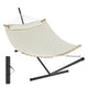 Two Person Hammock with Stand Included, Double Hammock with Curved Spreader Bar and Detachable Pillow and Portable Carrying Bag, Perfect for Outdoor Freestanding Hammock, 480lb Capacity | Outdoor Recreation > Camping > Tents