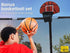 UP-SHOT 16ft Round Kids Trampoline with Curved Pole Design, Basketball Set and Sprinkler Accessory, Black and Orange - Outdoorium