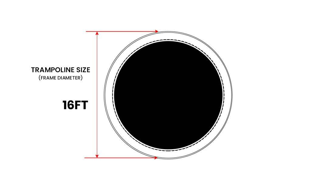 UP-SHOT 16ft Trampoline Safety Pad Blue Padding Replacement Round Spring Cover - Outdoorium