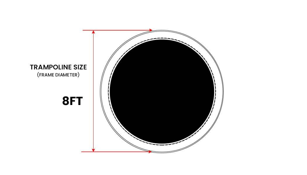 UP-SHOT 8ft Trampoline Safety Pad Orange Padding Replacement Round Spring Cover - Outdoorium