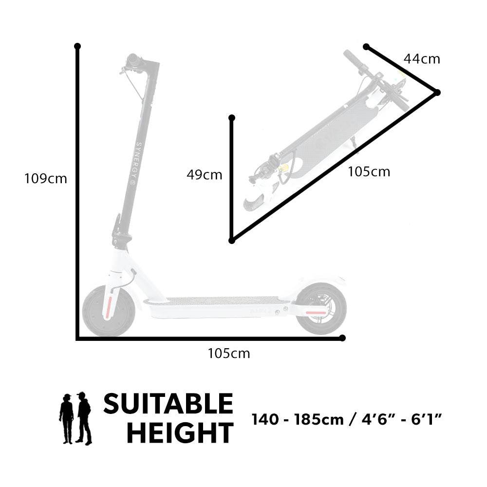VALK 400W Electric Scooter, with Suspension for Adults Portable Folding Ride On,Synergy 5 MkII White - Outdoorium