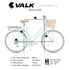 Valk Laneway 5 Vintage Electric Bike, Torque Sensor equipped eBike, Medium, Mint Green - Outdoorium