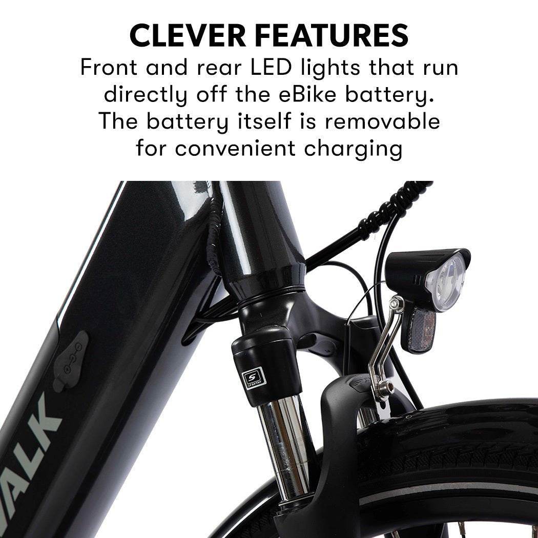 Valk Metro ST 5 + Electric Bike, Mid-Drive, Step-Through, Large, White - Outdoorium