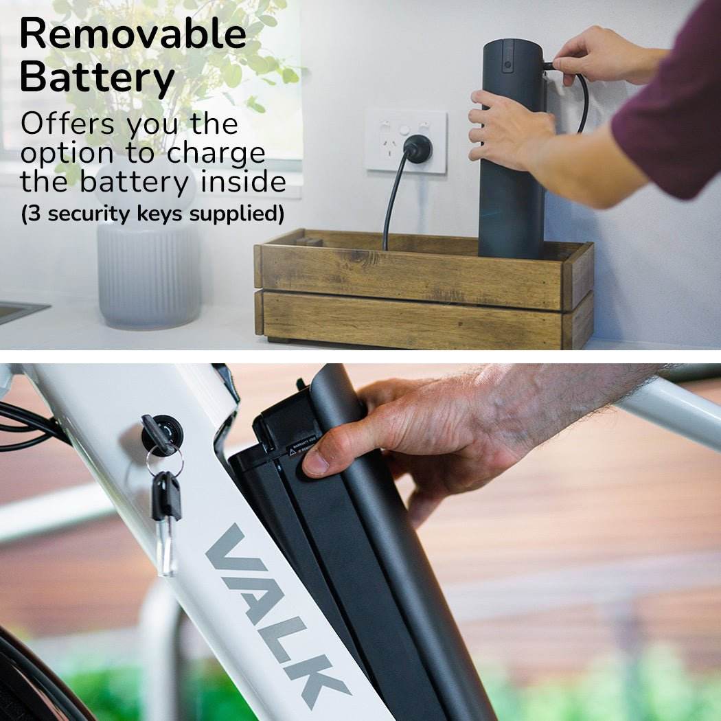 Valk Metro ST 5 + Electric Bike, Mid-Drive, Step-Through, Large, White - Outdoorium