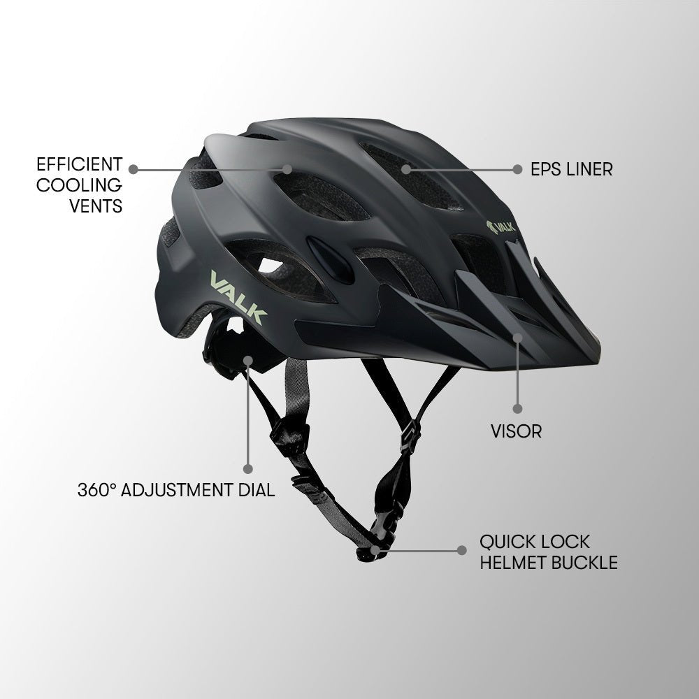 VALK Mountain Bike Helmet Large 58 - 61cm Bicycle Cycling MTB Safety Accessories - Outdoorium