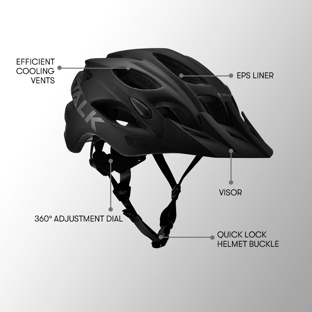 VALK Mountain Bike Helmet Small 54 - 56cm Bicycle MTB Cycling Safety Accessories - Outdoorium