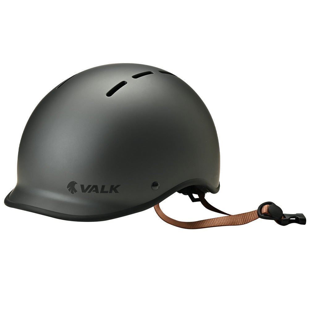 Valk Retro Bike Helmet, 56 - 61cm S, M, L Universal Dial Fit System, Charcoal - Outdoorium