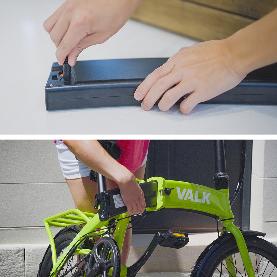 VALK Shuttle 5 Electric Folding Bike, Gen II, 20" Tyres, Shimano 7 - Speed, Lime Green | Outdoorium