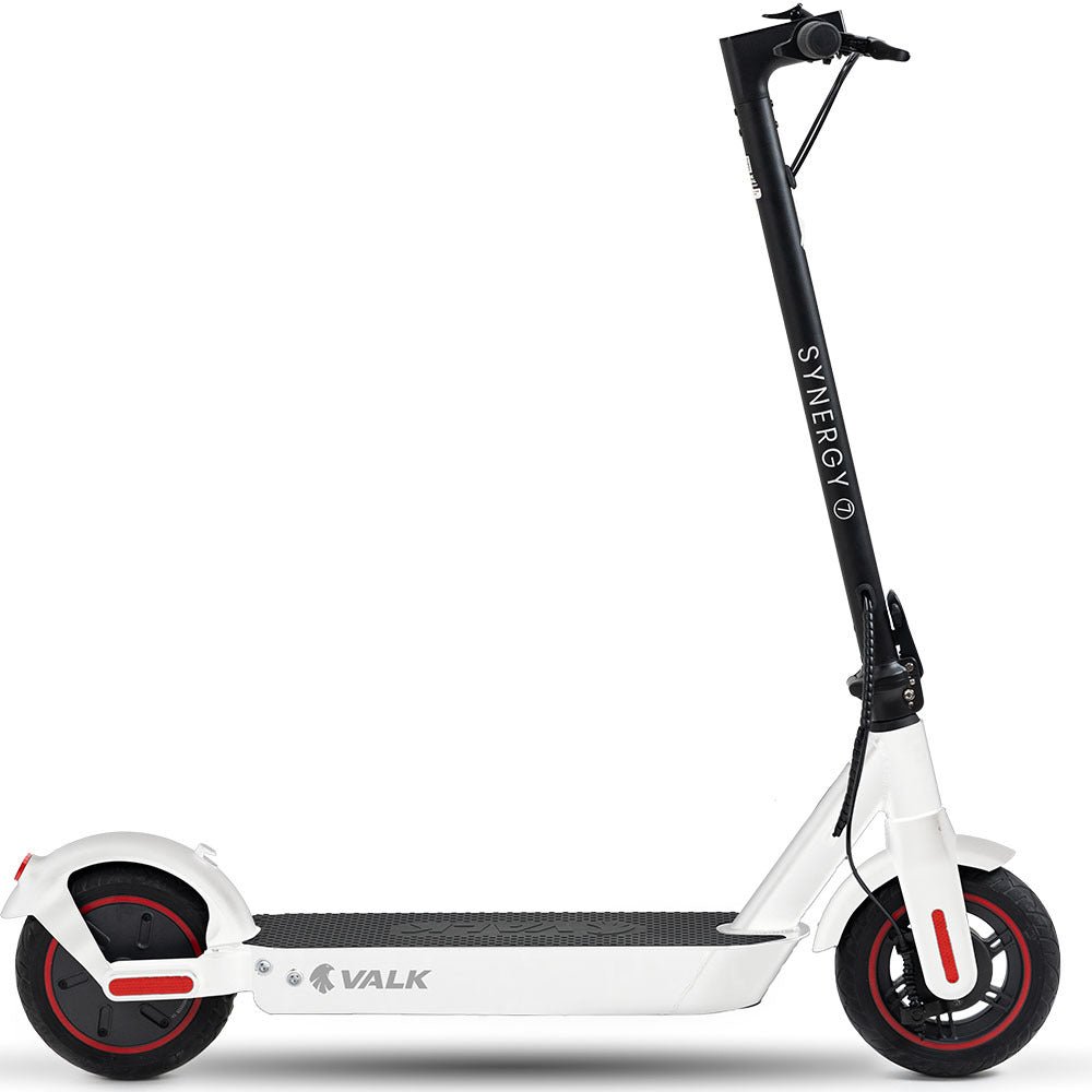 Valk Synergy 7 MkII Electric Scooter 500W 15Ah, Motorised eScooter for Adults, White - Outdoorium