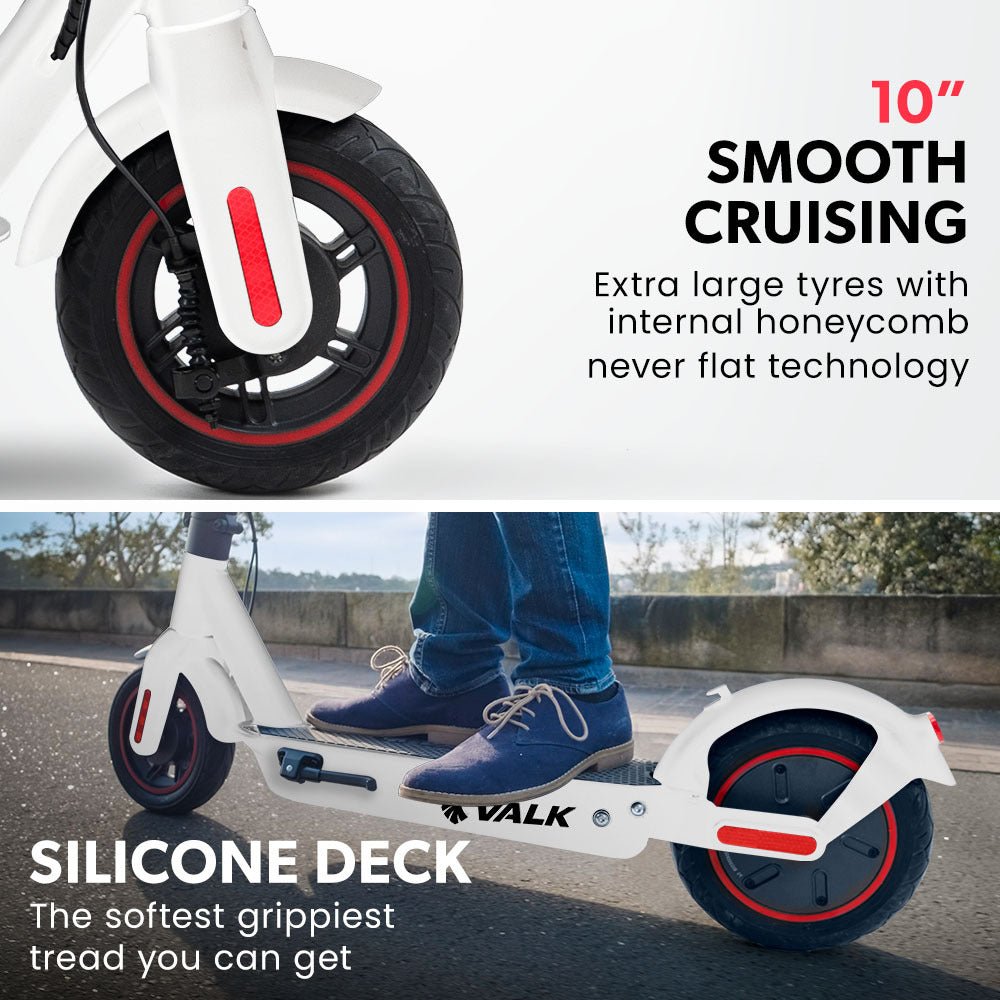 Valk Synergy 7 MkII Electric Scooter 500W 15Ah, Motorised eScooter for Adults, White - Outdoorium