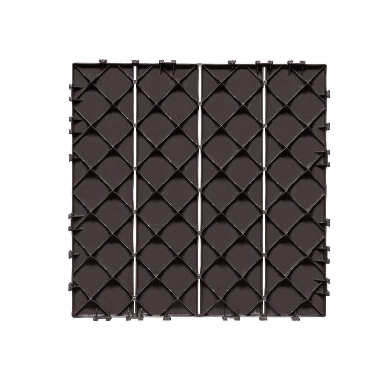VEVOR Interlocking Deck Tiles, 10 Pack,12"x12" 10 sq. ft Plastic Waterproof Outdoor Flooring All Weather Use, Patio Floor Decking Covering Tiles for Porch Poolside Balcony Backyard, Dark Brown | Pet Care > Dog Supplies > Dog Playpens & Gates