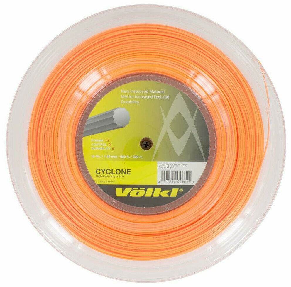 Völkl Cyclone 200m Reel Tennis Racquet Strings 16g / 1.30mm - Fluro Orange | Outdoorium