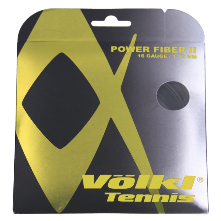 Volkl Power Fiber Black Tennis String 16/1.32 (12 M Set) | Outdoorium