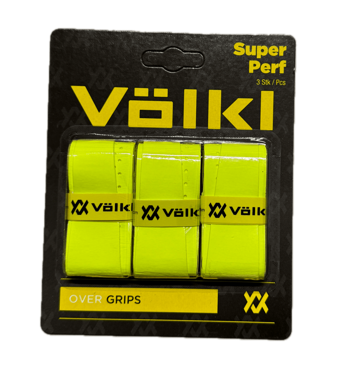 Volkl Super Perf Over Grip Neon Yellow Overgrip Tennis Squash Badminton - 3 Pack | Outdoorium