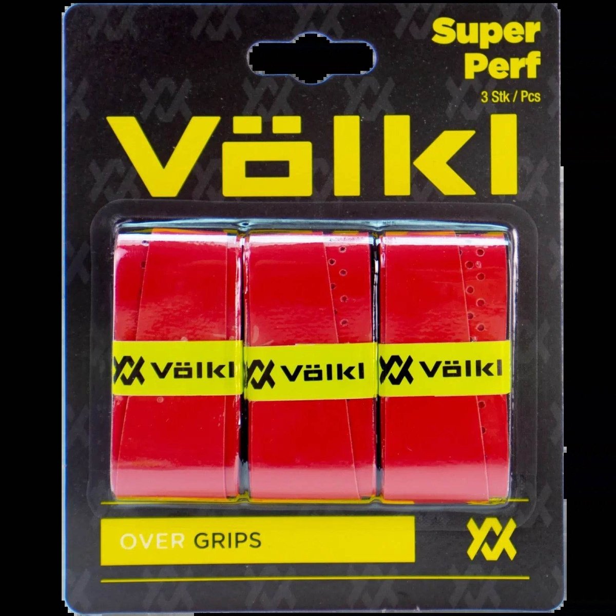 Volkl Super Perf Over Grip Overgrip Tennis Squash Badminton - 3 Pack - Red | Outdoorium