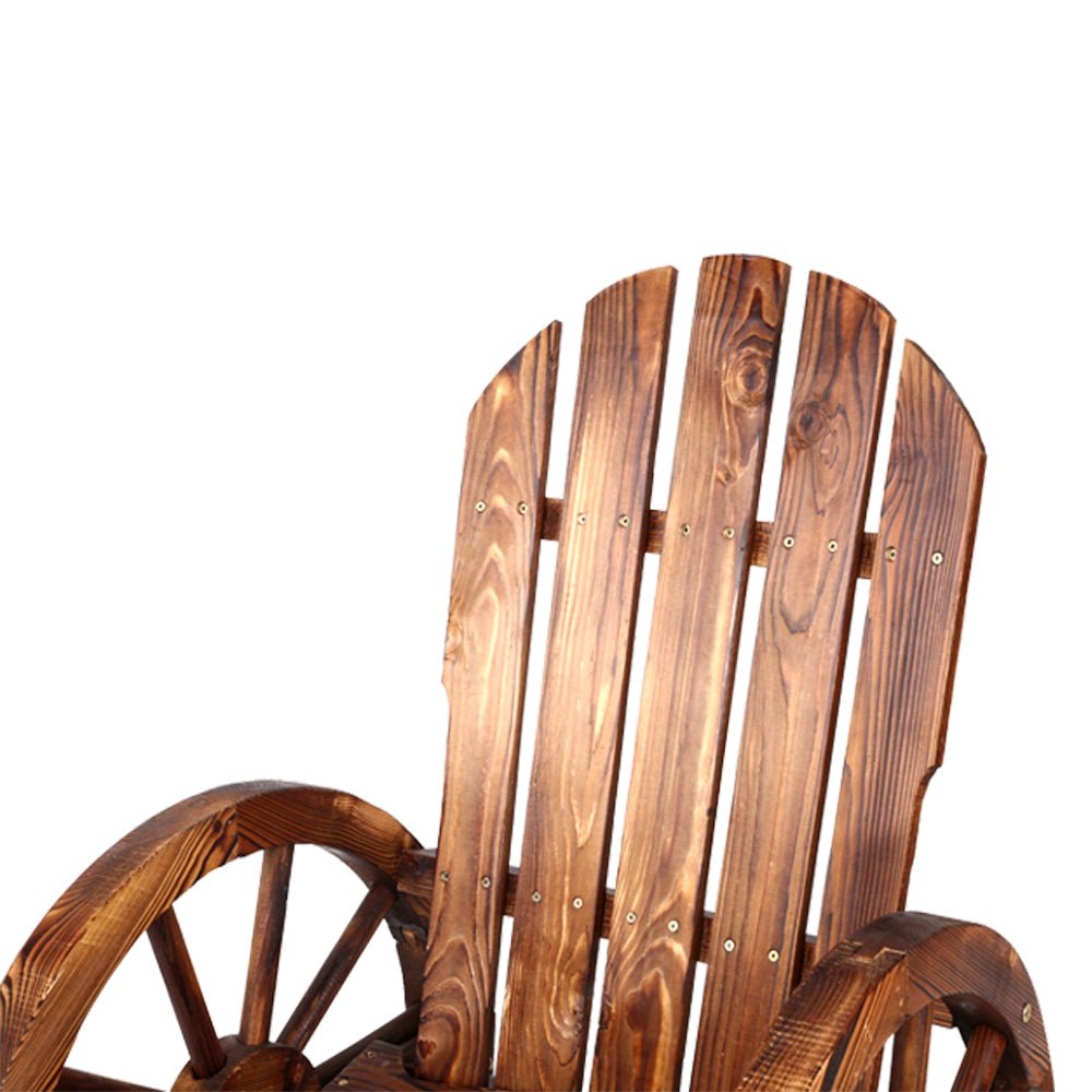 Wagon Wheels Rocking Chair - Brown - Outdoorium