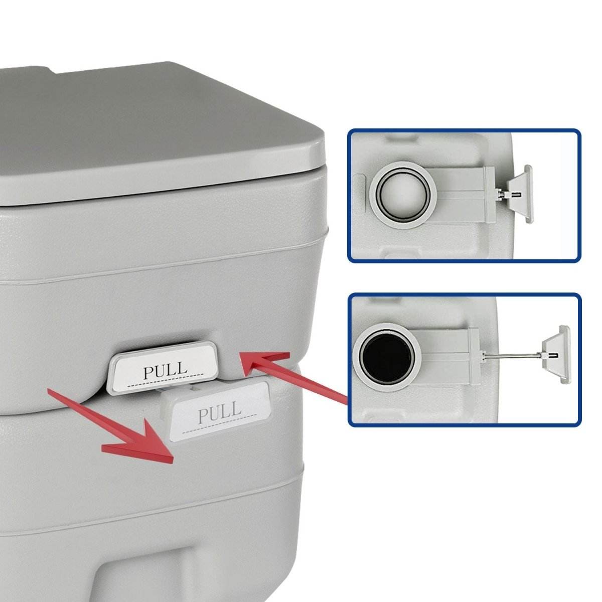 Wallaroo 20l Camping Portable Toilet Press Flush Pump - Outdoorium