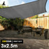 Wallaroo 280gsm Outdoor Sun Shade Sail Canopy Grey - 3m X 2.5m - Outdoorium