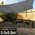 Wallaroo 280gsm Outdoor Sun Shade Sail Canopy Grey Square 2.5m X 2.5m - Outdoorium