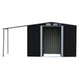 Wallaroo 4x8ft Zinc Steel Garden Shed with Open Storage - Black | Home & Garden > Storage