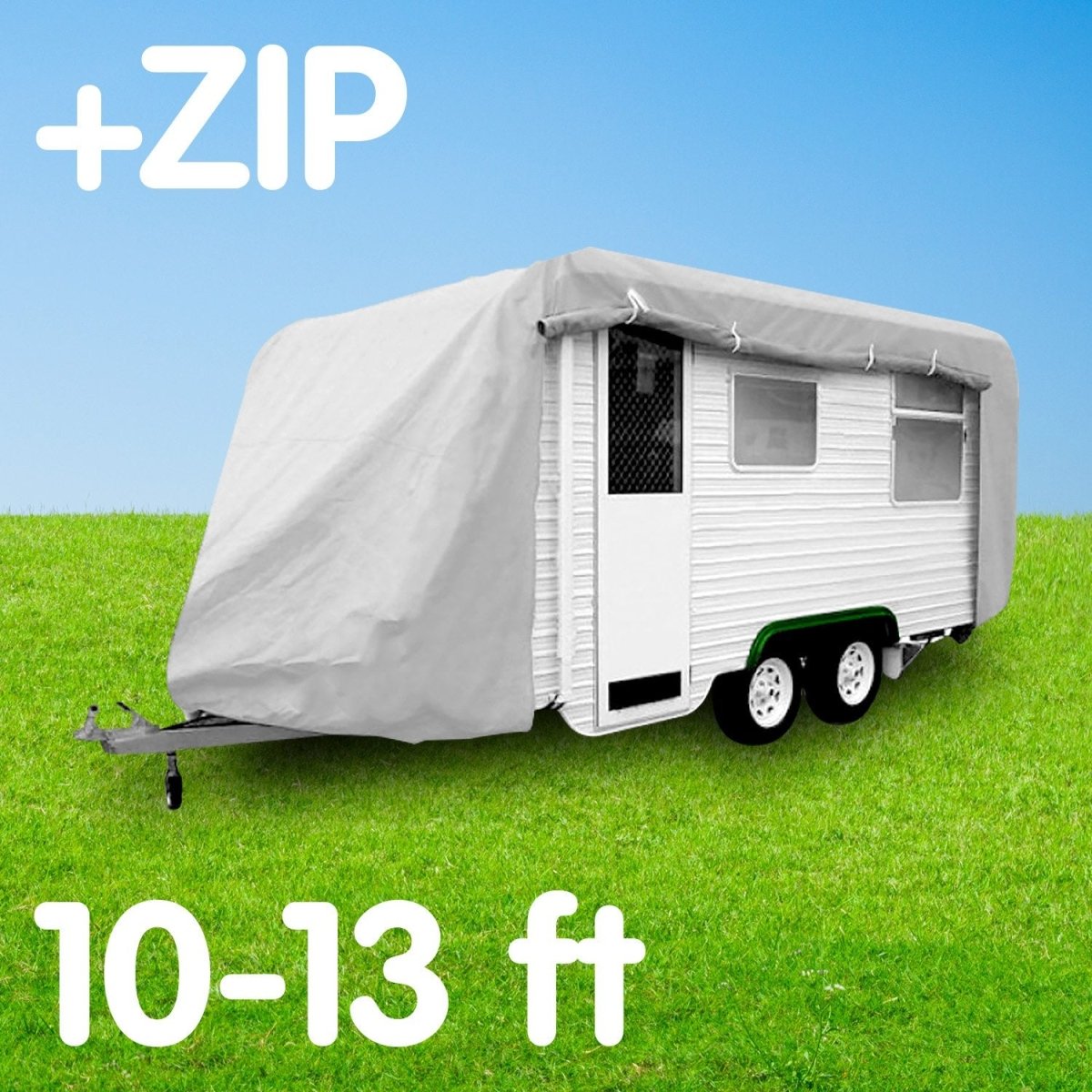 Wallaroo Caravan Cover With Side Zip Campervan 10 - 13 ft - Outdoorium