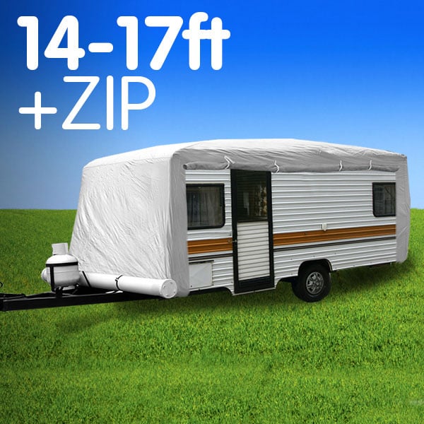 Wallaroo Caravan Cover With Side Zip Campervan 14 - 17 ft - Outdoorium