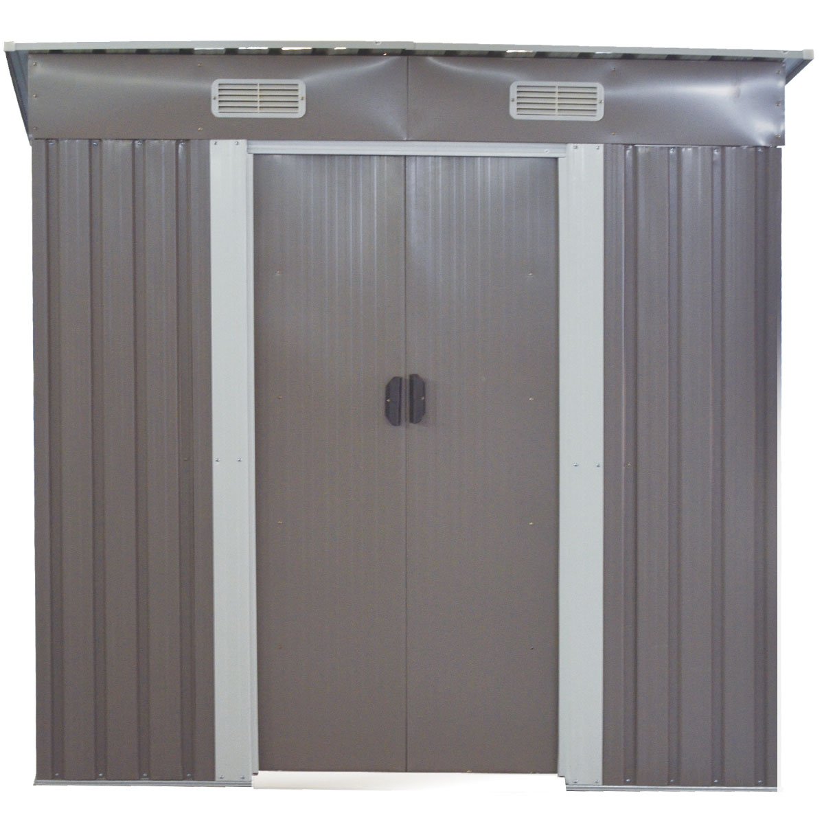 Wallaroo Garden Shed Flat 4ft x 6ft Outdoor Storage Shelter - Grey - Outdoorium