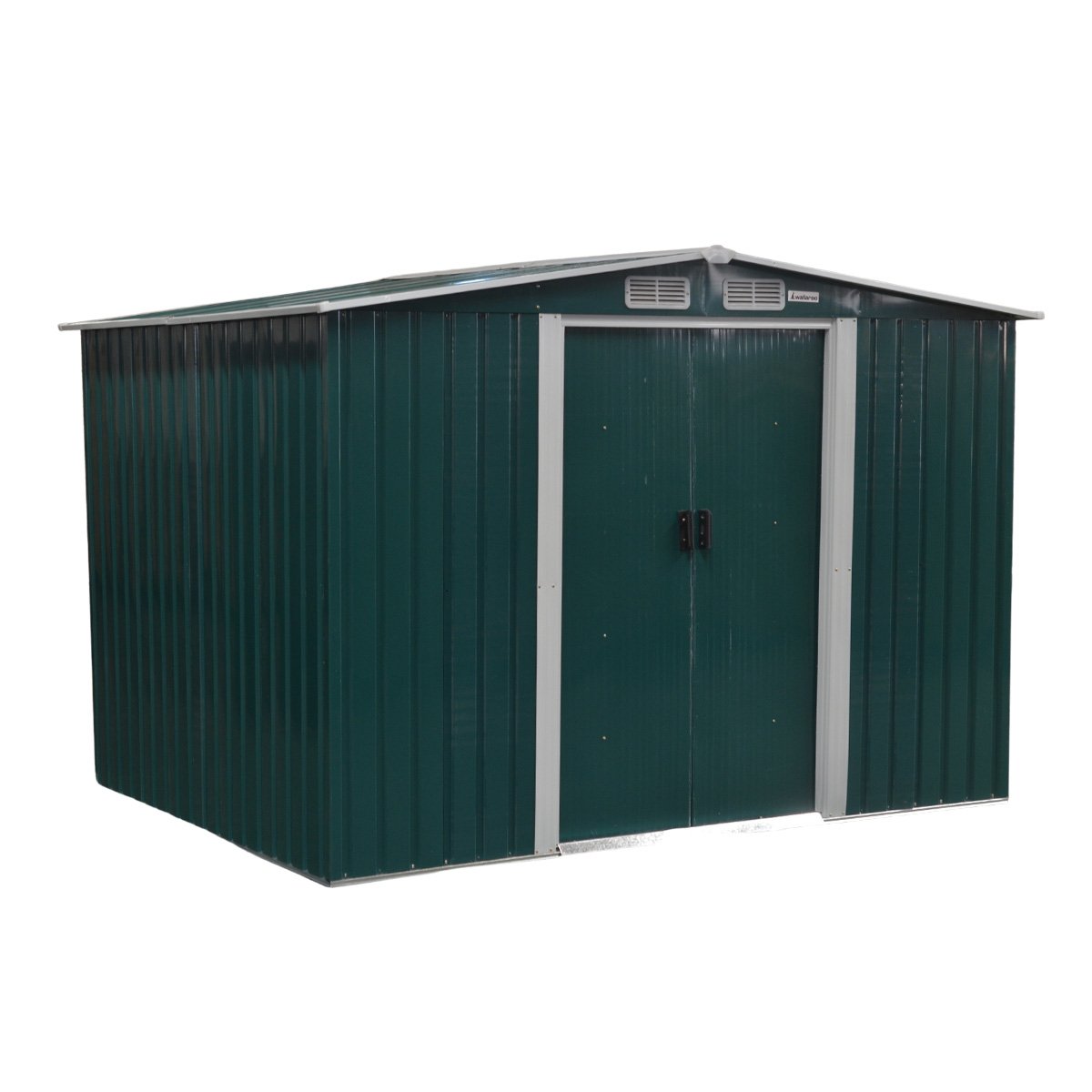 Wallaroo Garden Shed Spire Roof 6ft x 8ft Outdoor Storage Shelter - Green - Outdoorium