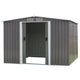 Wallaroo Garden Shed Spire Roof 8ft x 8ft Outdoor Storage Shelter - Grey | Home & Garden > Storage