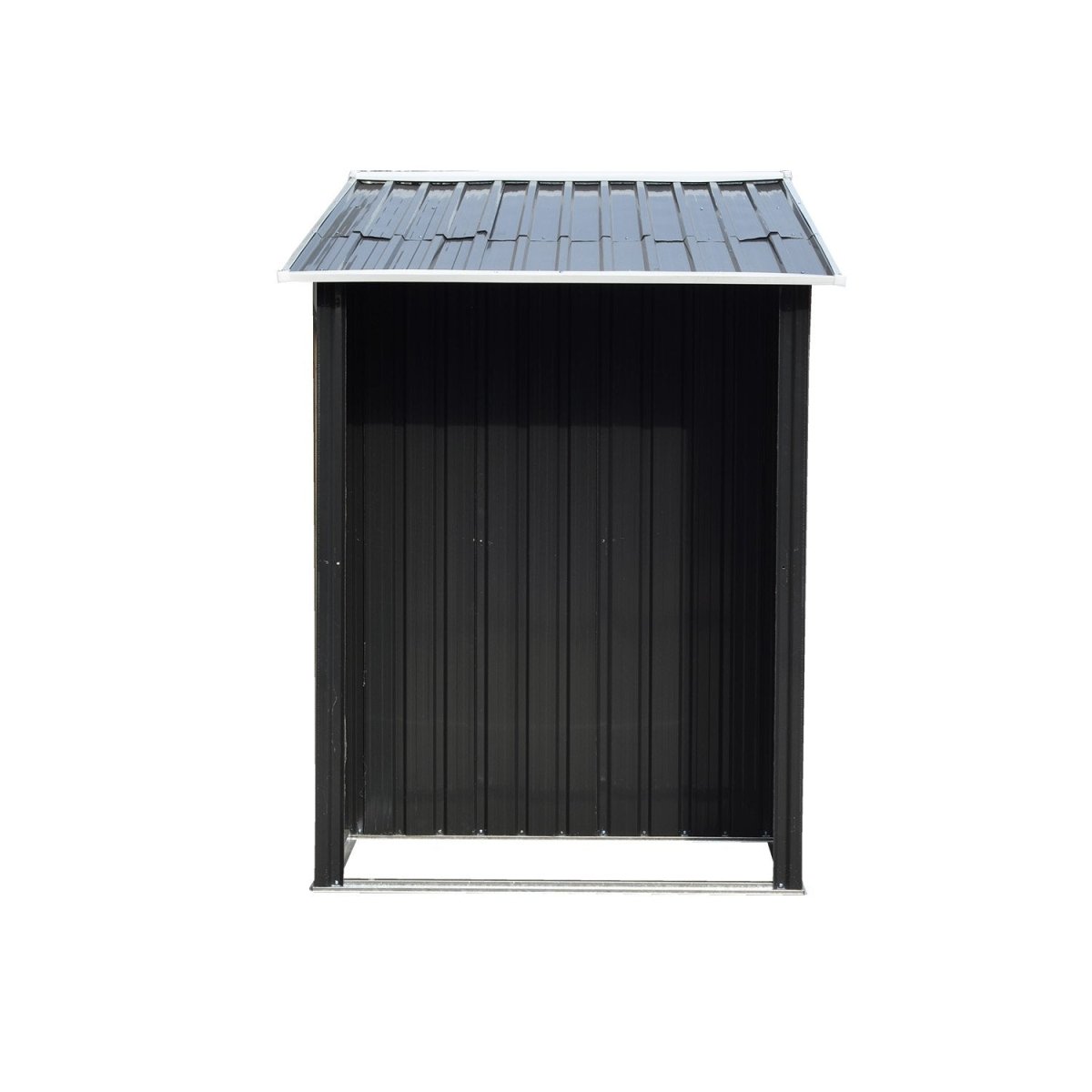 Wallaroo Garden Shed with Semi - Close Storage 4*8FT - Black - Outdoorium