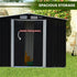Wallaroo Garden Shed with Semi-Close Storage 6*8FT - Black - Outdoorium