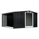 Wallaroo Garden Shed with Semi - Closed Storage 10*8FT - Black | Home & Garden > Storage