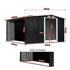 Wallaroo Garden Shed with Semi-Closed Storage 8*8FT - Black - Outdoorium