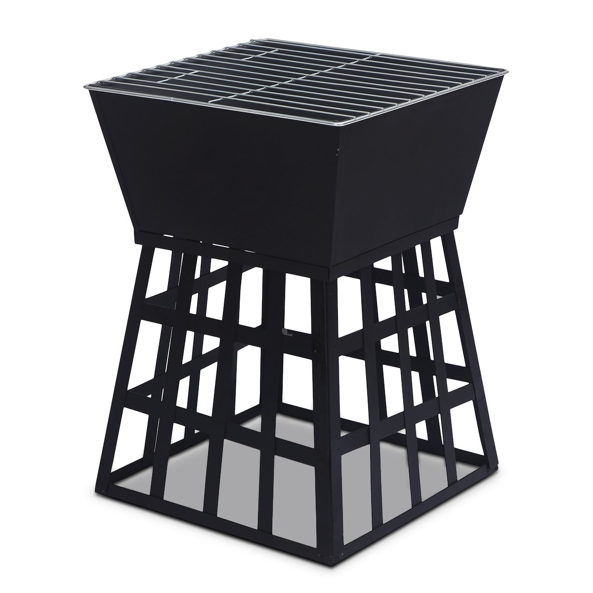 Wallaroo Outdoor Fire Pit for BBQ, Grilling, Cooking, Camping- Portable Brazier with Reversible Stand for Backyard - Outdoorium