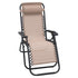 Wallaroo Zero Gravity Reclining Deck Lounge Sun Beach Chair Outdoor Folding Camping - Beige - Outdoorium